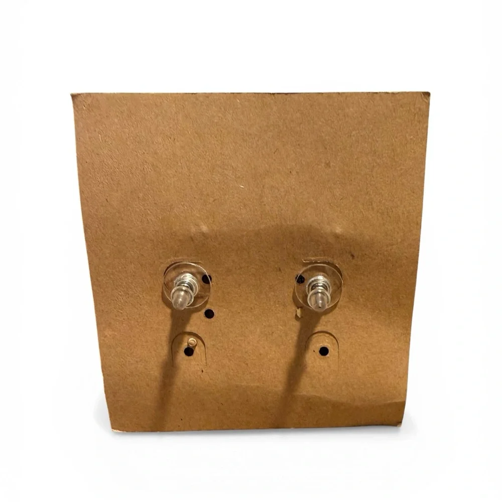 NWT! Plunder Design Brown Textured Square Stud Earrings